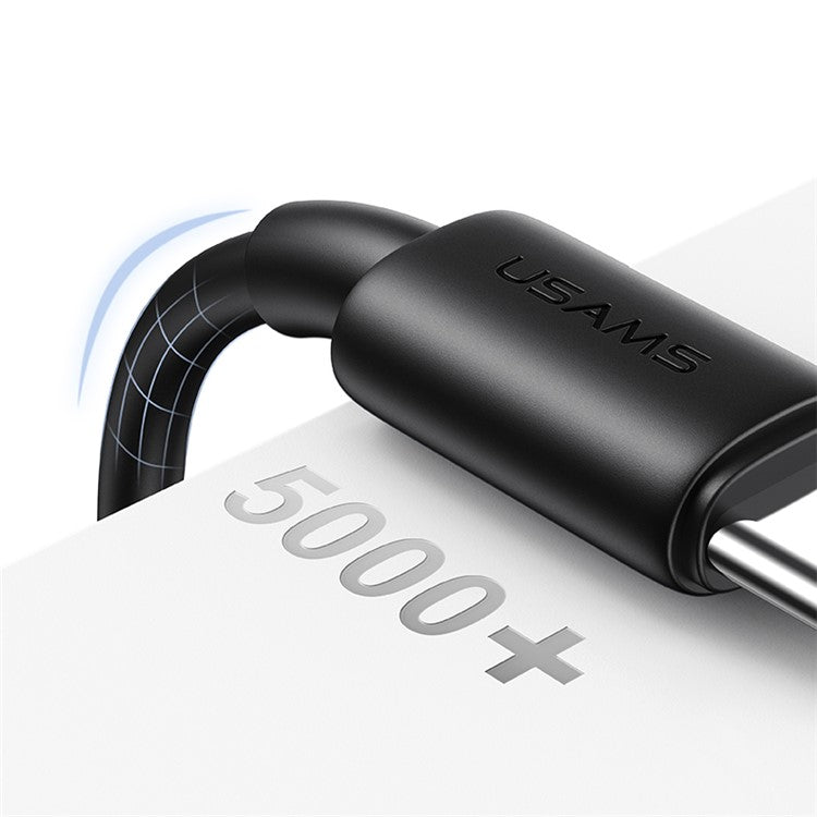 USAMS SJ709 YD Series 1m Charger Cable USB to Lightning 2.4A Fast Charging Data Cord - Black