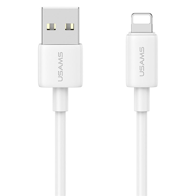 USAMS SJ709 YD Series 1m Charger Cable USB to Lightning 2.4A Fast Charging Data Cord - White