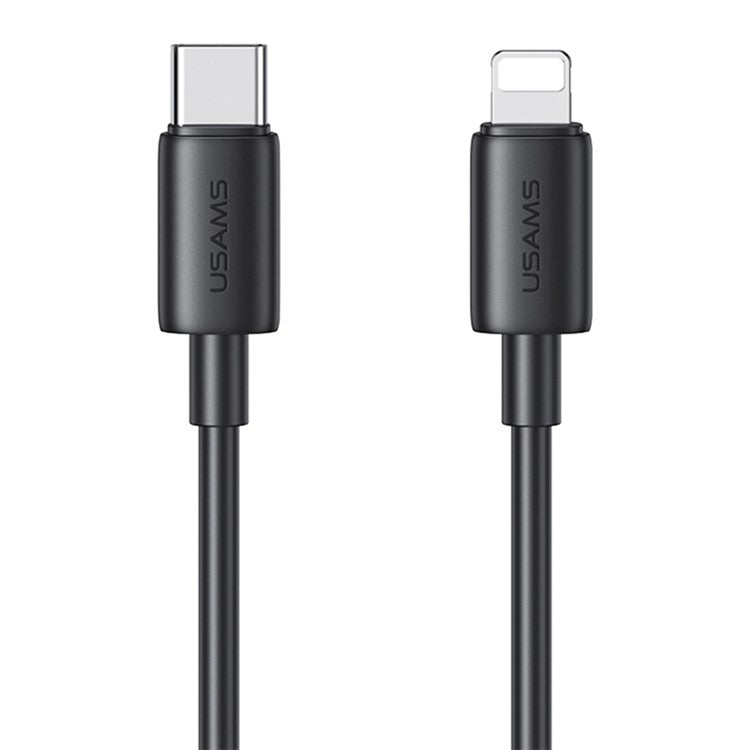 USAMS SJ712 YD Series 30W Fast Charging Data Cable Type-C To Lightning Cable, 1m - Black