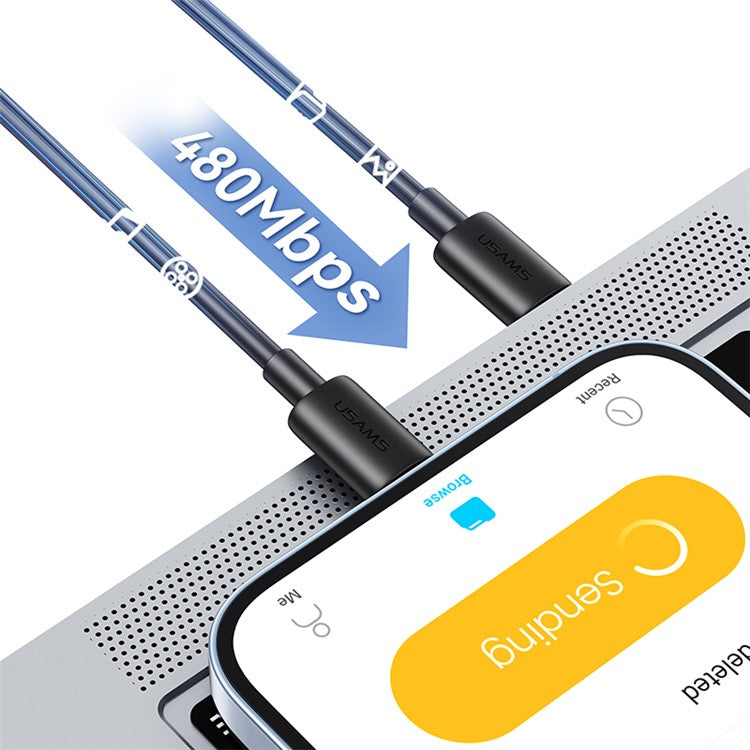 USAMS SJ712 YD Series 30W Fast Charging Data Cable Type-C To Lightning Cable, 1m - White