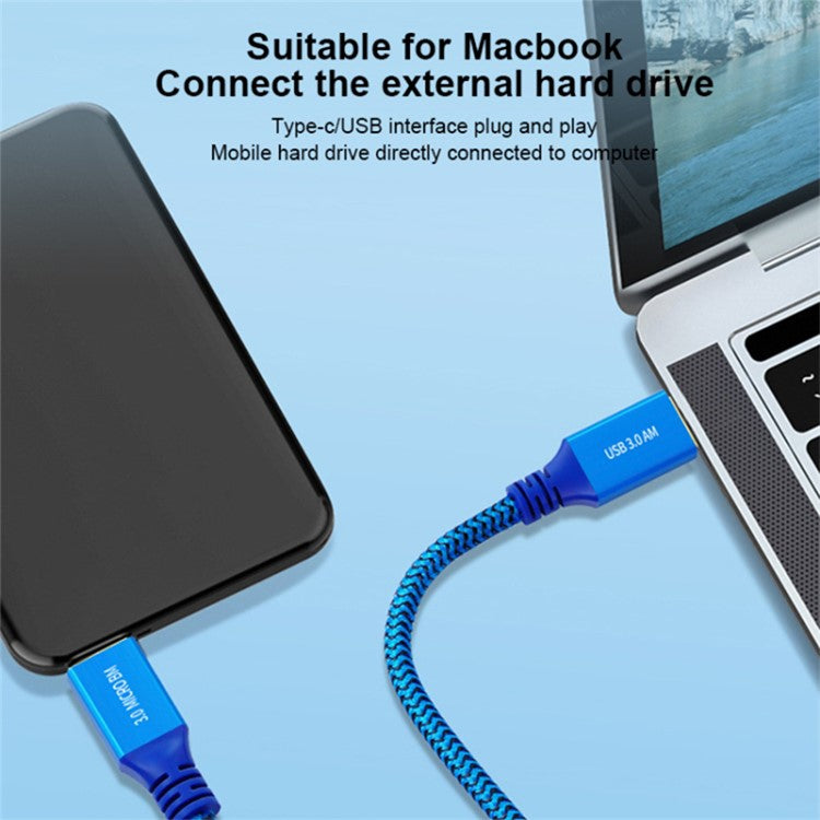 0.3m USB 3.0 Male to Micro USB 3.0 Male Braided Cable Data Transfer Charging Wire