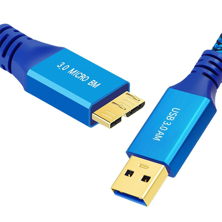 0.6m USB 3.0 Male to Micro USB 3.0 Male Braided Cable High Speed Data Transfer Charging Wire