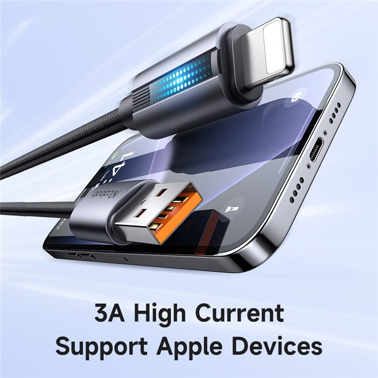 MCDODO CA-566 1.2m USB-A to Lightning Charging Cable 3A 480Mbps Data Cord with Breathing Light
