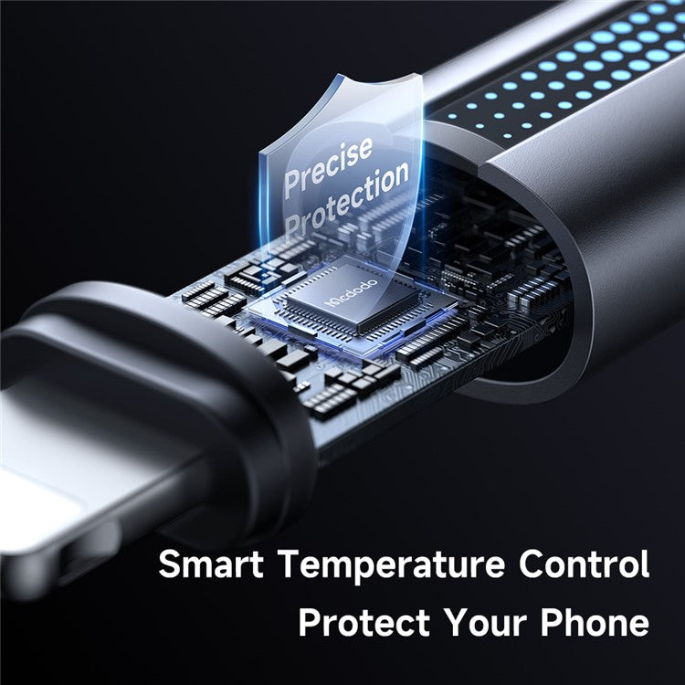 MCDODO CA-566 1.2m USB-A to Lightning Charging Cable 3A 480Mbps Data Cord with Breathing Light