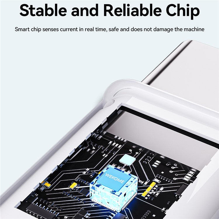 WEKOME WDC-21 1m PD 27W Fast Charging Data Cable USB-C to Lightning Nylon Braided Cord - White