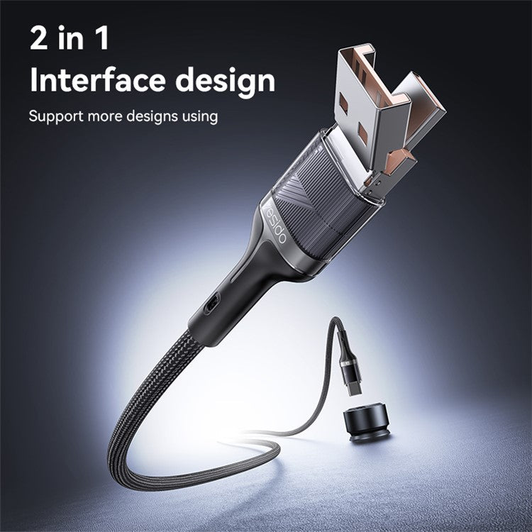 YESIDO CA165C 1.2m USB / Type-C to Type-C PD 60W Fast Charging Cable Braided Data Cable