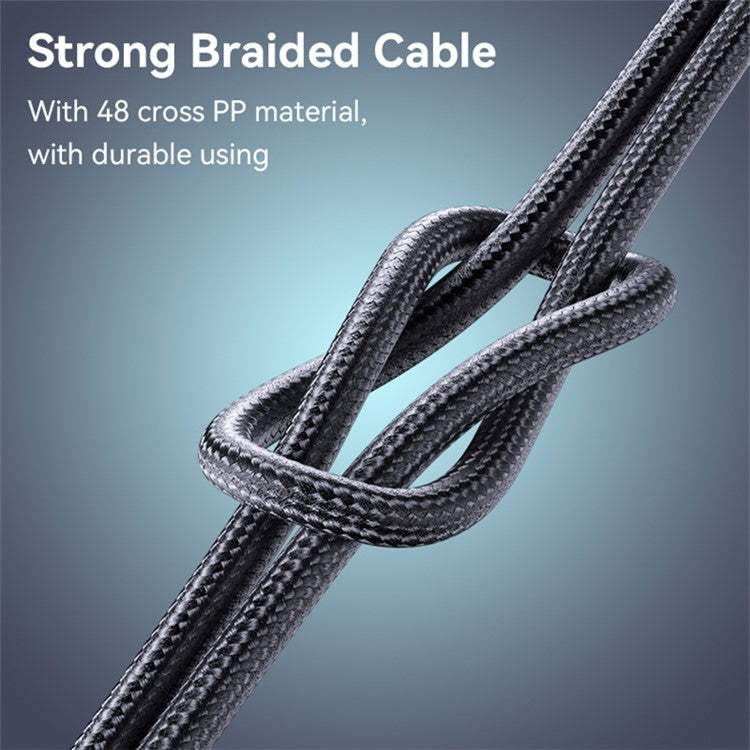 YESIDO CA165L 1.2m USB / Type-C 2-in-1 Plug to 8-pin Phone Charging Cable Braided Data Cable