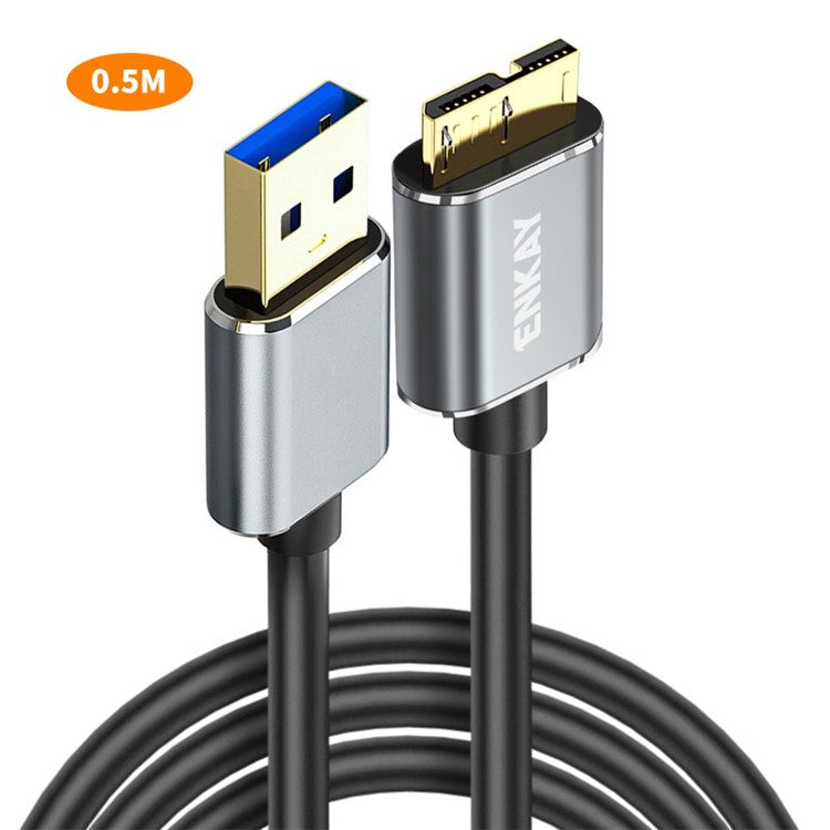 ENKAY HAT PRINCE 0.5m USB 3.0 A to USB 3.0 Micro B Cable Camera Hard Drive Charging Data Cable