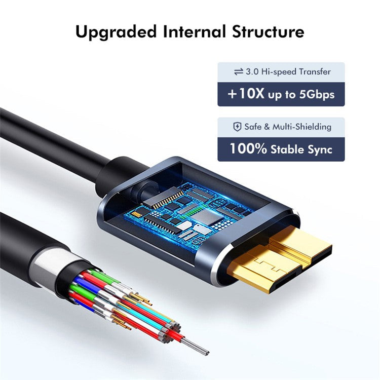 ENKAY HAT PRINCE 0.5m USB 3.0 A to USB 3.0 Micro B Cable Camera Hard Drive Charging Data Cable