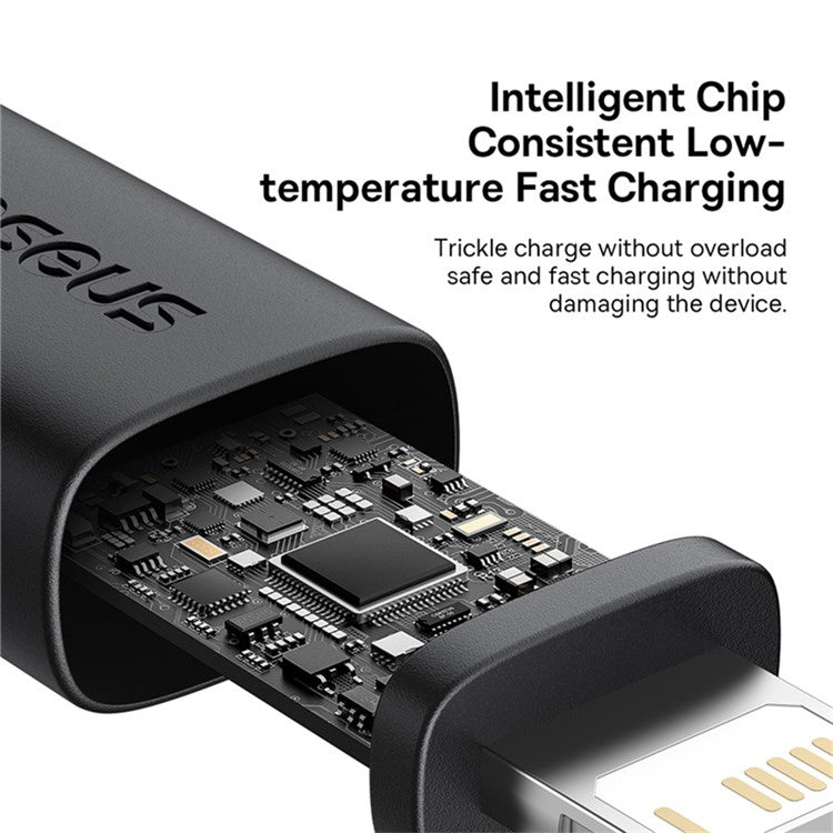 BASEUS New Cafule Series 2.4A Fast Charging Cable USB to iP Data Cord, Length: 2m - Gold+Black