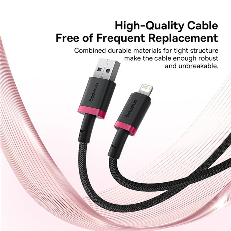 BASEUS New Cafule Series 2.4A Fast Charging Cable USB to iP Data Cord, Length: 2m - Red+Black