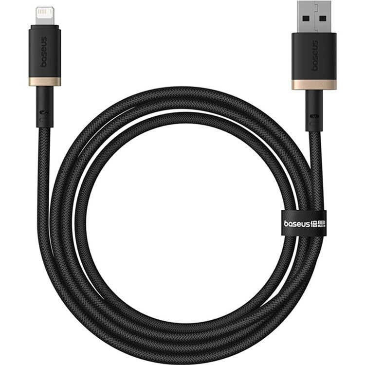 BASEUS New Cafule Series 2.4A Fast Charging Cable USB to iP Data Cord, Length: 1m - Gold+Black