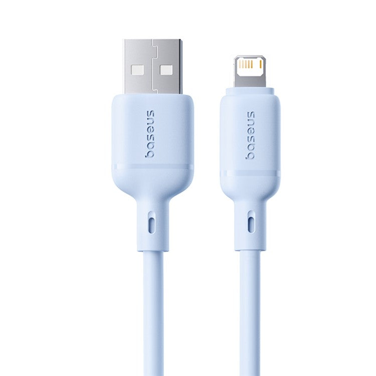 BASEUS Silky Fast Charging Cable USB to iP Flexible PVC 2.4A Data Cord, Length: 1m - Blue