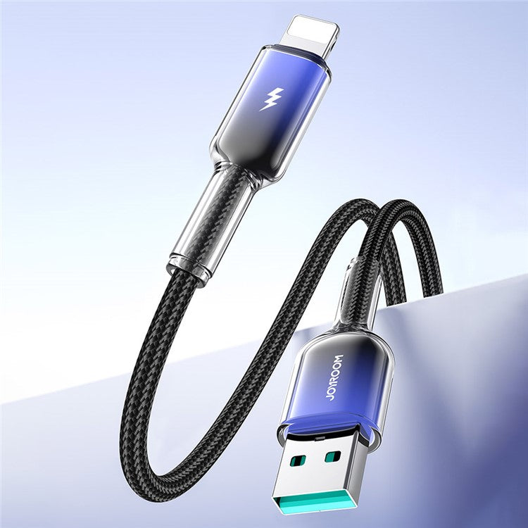 JOYROOM S-A42 1.2m 3A USB-A to Lightning Fast Charging Data Cable Nylon Braided Cord - Black