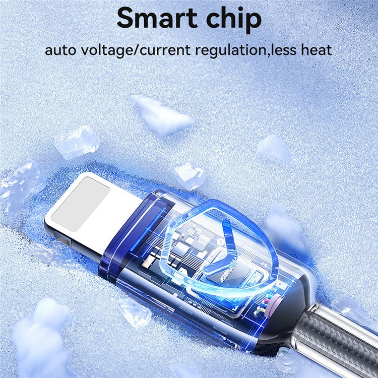 JOYROOM S-A42 1.2m 3A USB-A to Lightning Fast Charging Data Cable Nylon Braided Cord - White