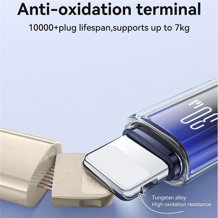 JOYROOM S-A42 1.2m PD 30W Fast Charging Data Cable USB-A to Lightning Nylon Braided Cord - Black