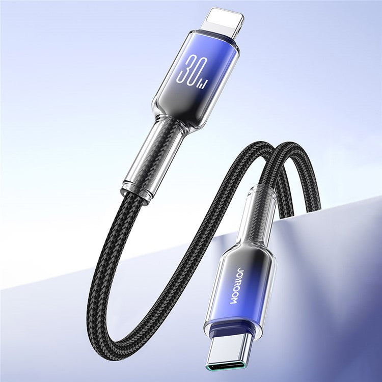 JOYROOM S-A42 1.2m PD 30W Fast Charging Data Cable USB-A to Lightning Nylon Braided Cord - White