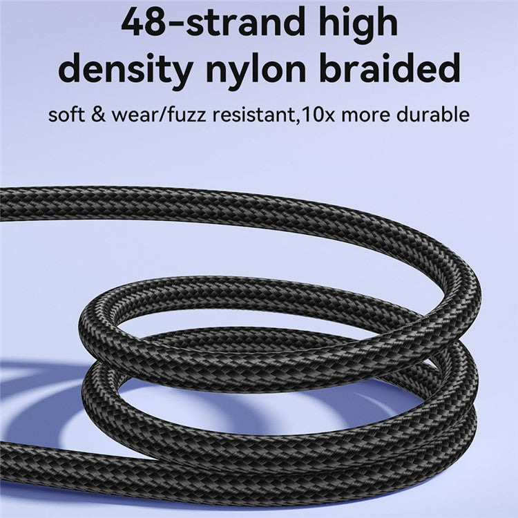 JOYROOM S-A42 1.2m PD 30W Fast Charging Data Cable USB-A to Lightning Nylon Braided Cord - White