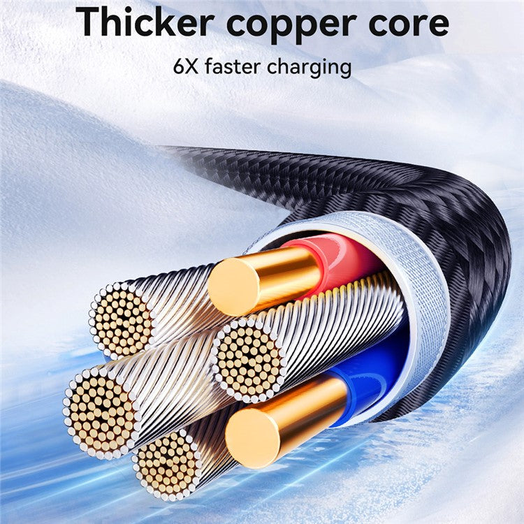 JOYROOM S-A42 1.2m PD 30W Fast Charging Data Cable USB-A to Lightning Nylon Braided Cord - White