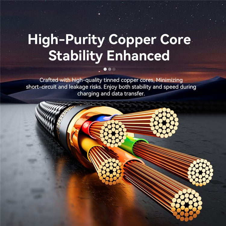 ESSAGER 1m Type-C to Lightning+Type-C PD 65W Phone Fast Charging Data Cable