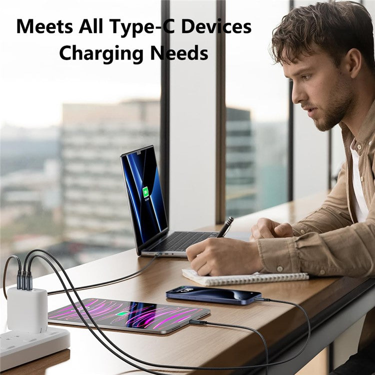 CABLECREATION CC1303 0.91m Type-C to Type-C 240W Fast Charging Braided Data Cable