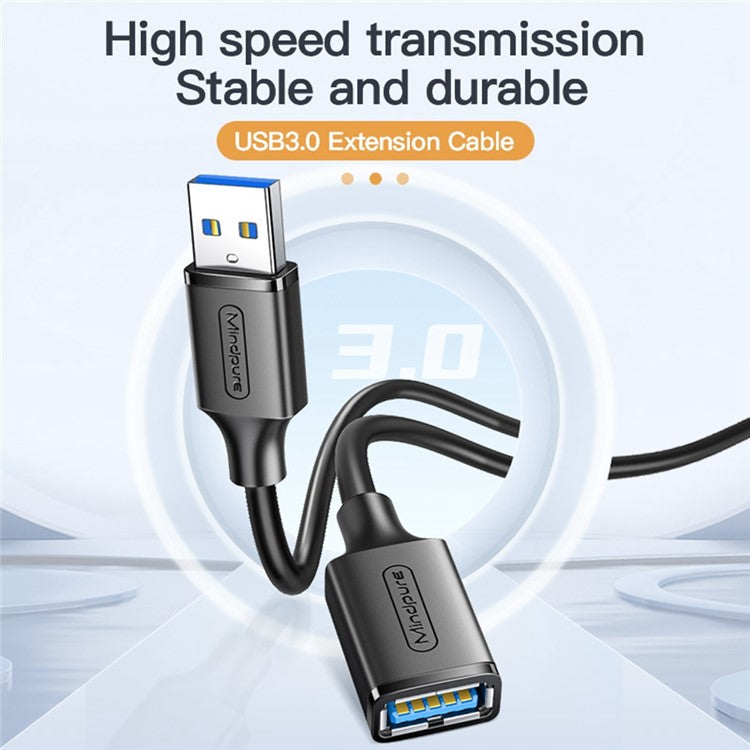 MINDPURE US103 1.5m Fast Speed USB 3.0 Extension Cable Male to Female Extender Cord for Laptop PC