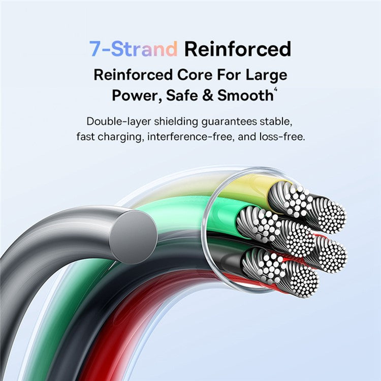 BASEUS Discolor Series 1m Fast Charging Cable USB-C to USB-C 100W Nylon Braided Data Cord - Black