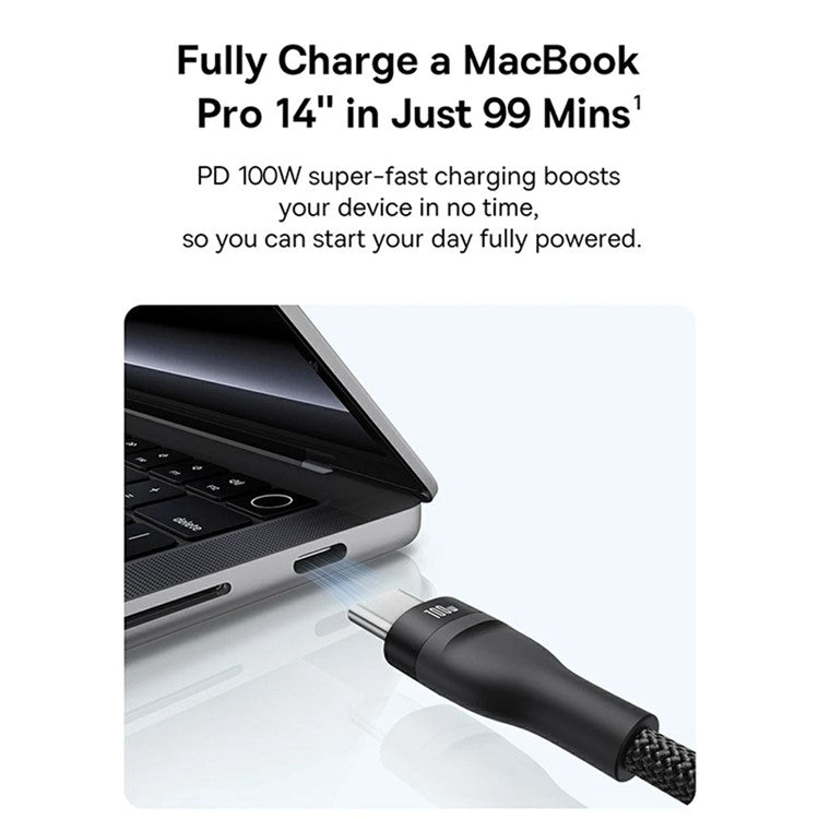 BASEUS Flash Series Lll 1.5m One-For-Three 100W Fast Charging Cable USB-C to 3x Type-C Data Wire - Black