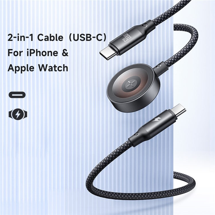 MCDODO CA-2200 1.2m Type-C to Type-C 60W Charging Cable with Wireless Charger for Apple Watch