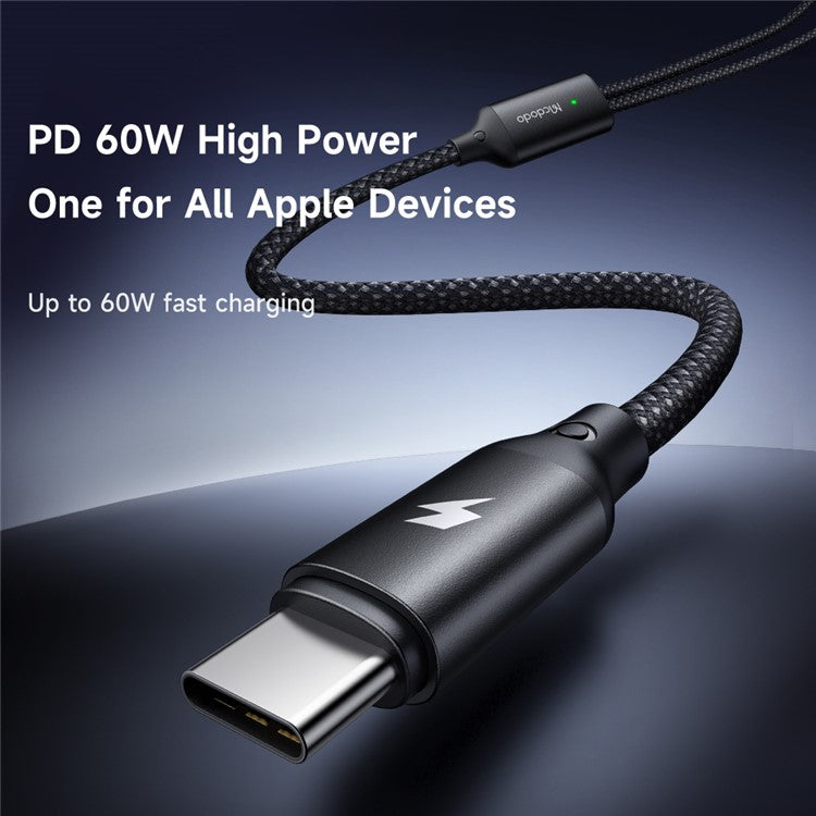 MCDODO CA-2200 1.2m Type-C to Type-C 60W Charging Cable with Wireless Charger for Apple Watch