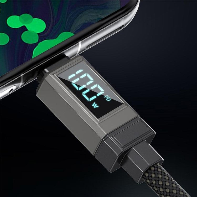 WEKOME WDC-41 Raython Series Type-C to Type-C 100W Super Fast Charging Data Cable with Smart Digital Display