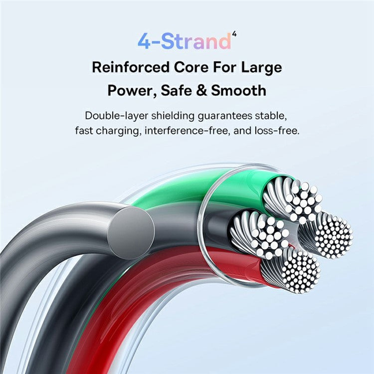 BASEUS Discolor Series 2m Fast Charging Cable USB-A to iP 2.4A Nylon Braided Data Cord - Black