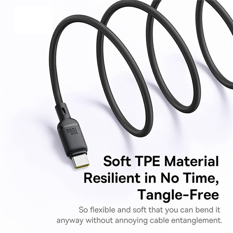 BASEUS New Pudding Series 1.5m Type-C to 2x USB-C 100W Fast Charging Cable Data Wire - Black