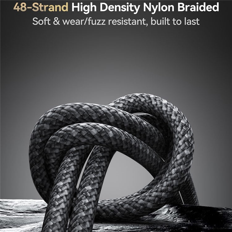 JOYROOM S-A50 1.2m USB-A to Lightning 3A Fast Charging Data Cable with Magnetic Cable Holder - Dark Grey