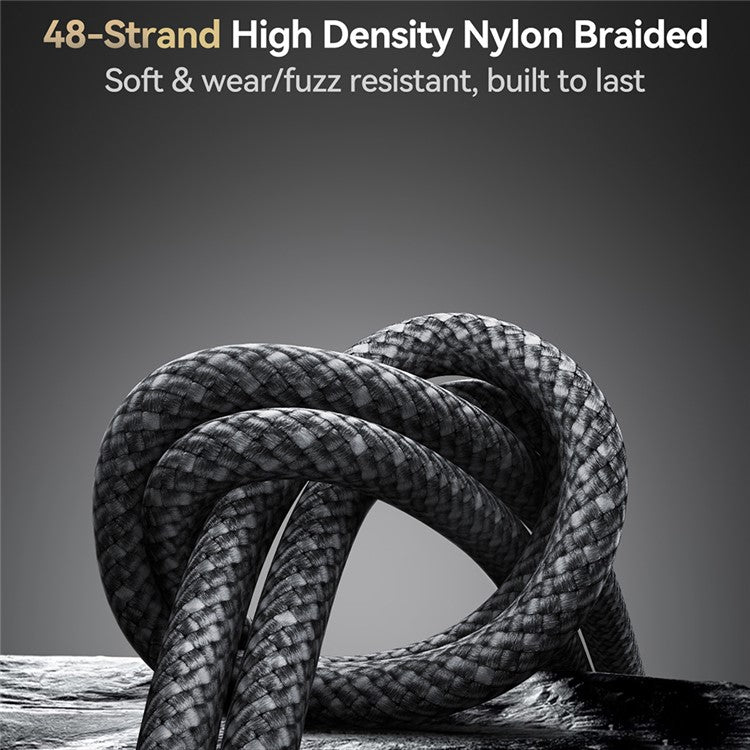 JOYROOM S-A50 1.2m Type-C to Type-C 60W Fast Charging Data Cable with Magnetic Cable Holder for iPhone 16-15 Series - Dark Grey