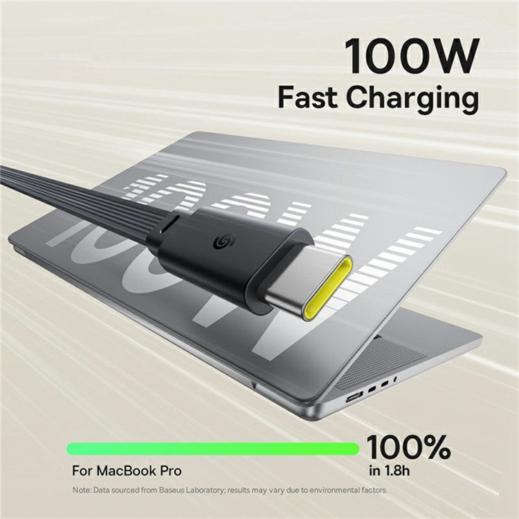 BASEUS Nomos USB-C to USB-C Retractable 100W Fast Charging Cable 1.5m, Black