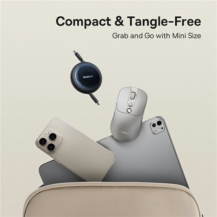 BASEUS Nomos USB-C to USB-C Retractable 100W Fast Charging Cable 1.5m, Black