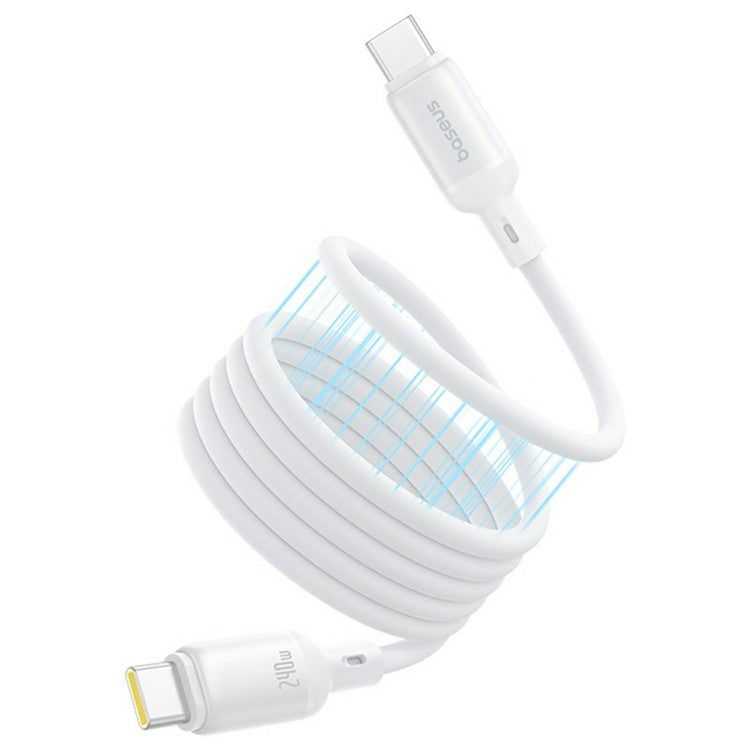 BASEUS PicoGo 1m Magnetic Liquid Silicone Fast Charging Cable USB-C to USB-C 240W Data Cord - White