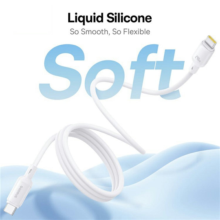 BASEUS PicoGo 1m Magnetic Liquid Silicone Fast Charging Cable USB-C to USB-C 240W Data Cord - White