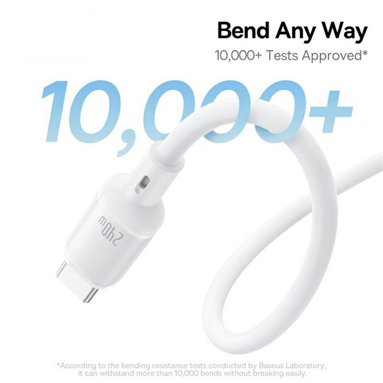 BASEUS PicoGo 1m Magnetic Liquid Silicone Fast Charging Cable USB-C to USB-C 240W Data Cord - White