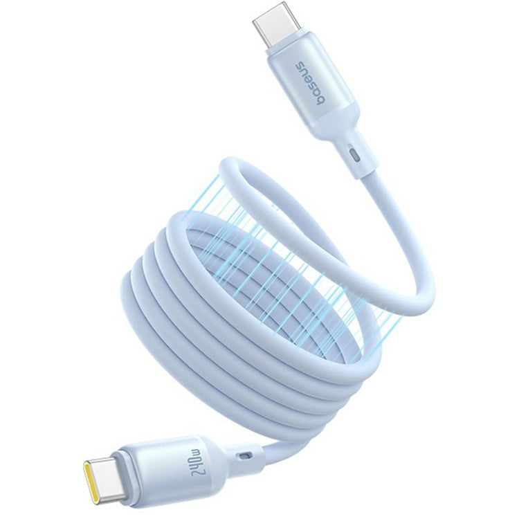 BASEUS PicoGo 1m Magnetic Liquid Silicone Fast Charging Cable USB-C to USB-C 240W Data Cord - Blue