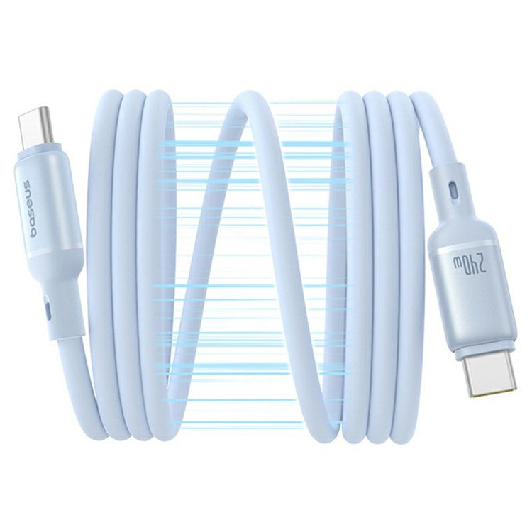 BASEUS PicoGo 1m Magnetic Liquid Silicone Fast Charging Cable USB-C to USB-C 240W Data Cord - Blue
