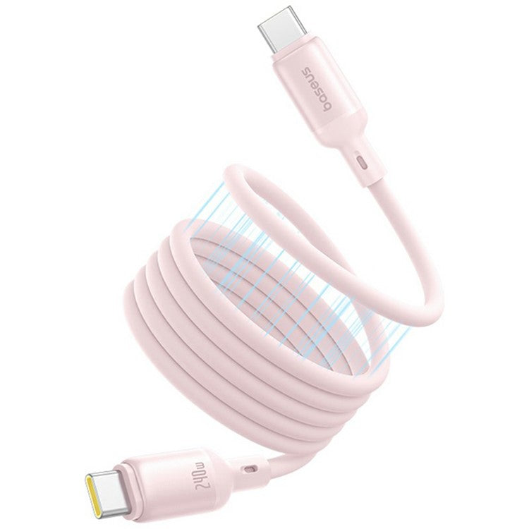 BASEUS PicoGo 1m Magnetic Liquid Silicone Fast Charging Cable USB-C to USB-C 240W Data Cord - Pink