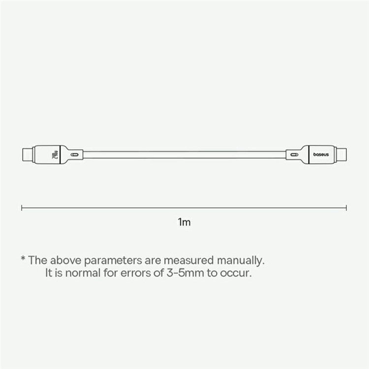 BASEUS PicoGo 1m Magnetic Liquid Silicone Fast Charging Cable USB-C to USB-C 240W Data Cord - Pink