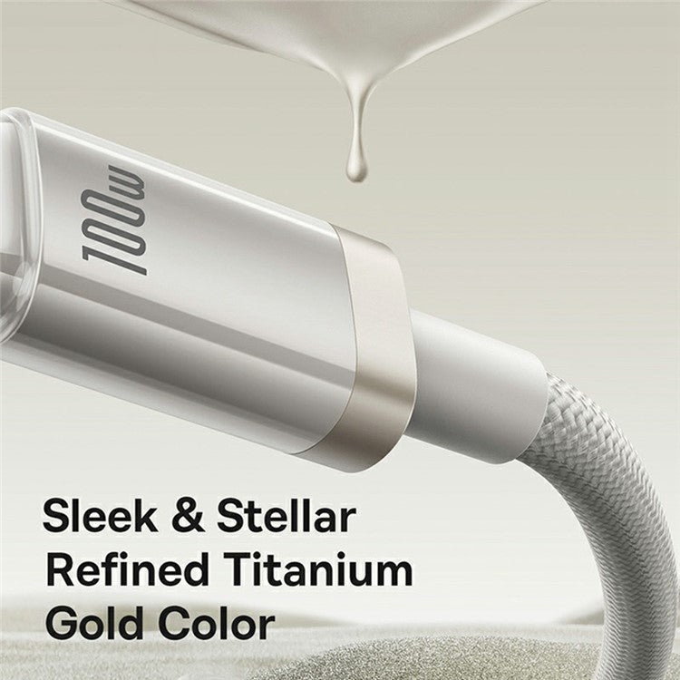 BASEUS 1m Titanium Alloy 100W Fast Charging Cable USB-A to USB-C Nylon Braided Wire