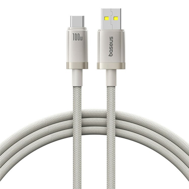 BASEUS 2m Titanium Alloy 100W Fast Charging Cable USB-A to USB-C Nylon Braided Wire