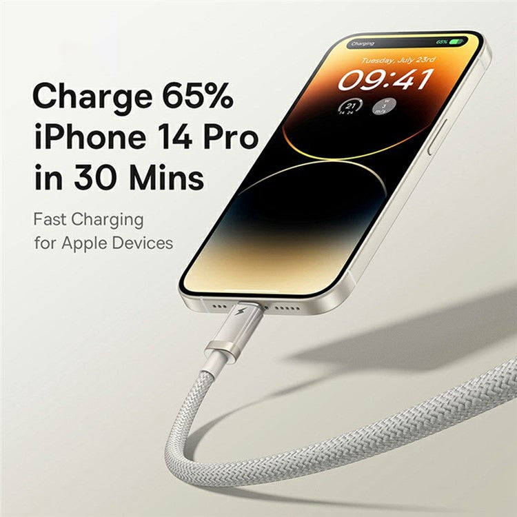 BASEUS 1m Titanium Alloy 2.4A Fast Charging Cable USB-A to iP Nylon Braided Wire