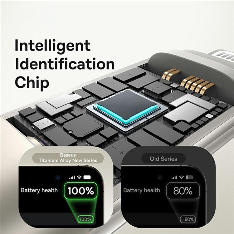 BASEUS 1m Titanium Alloy 2.4A Fast Charging Cable USB-A to iP Nylon Braided Wire