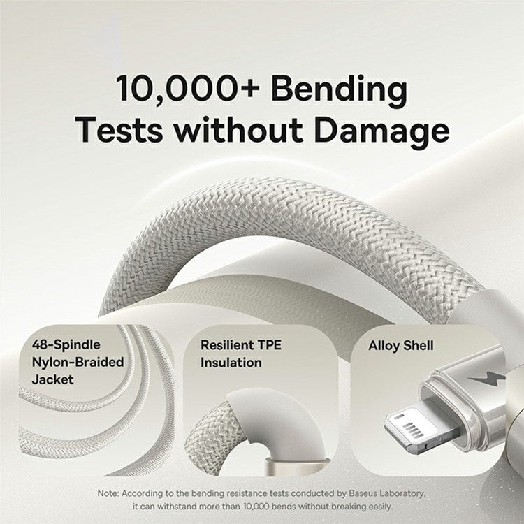 BASEUS 1m Titanium Alloy 2.4A Fast Charging Cable USB-A to iP Nylon Braided Wire