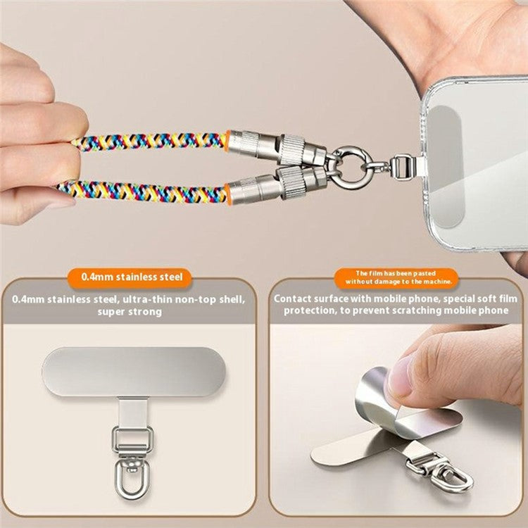 90cm 2-in-1 PD 66W Type-C Charging Cable Cell Phone Neck Lanyard Data Cable with Zinc Alloy Buckle, Tether Tab - Black